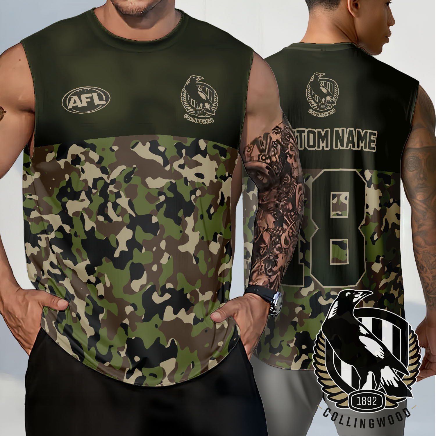 Auspiritmerch Collingwood Magpies Personalized Tank Top Gift For Fans