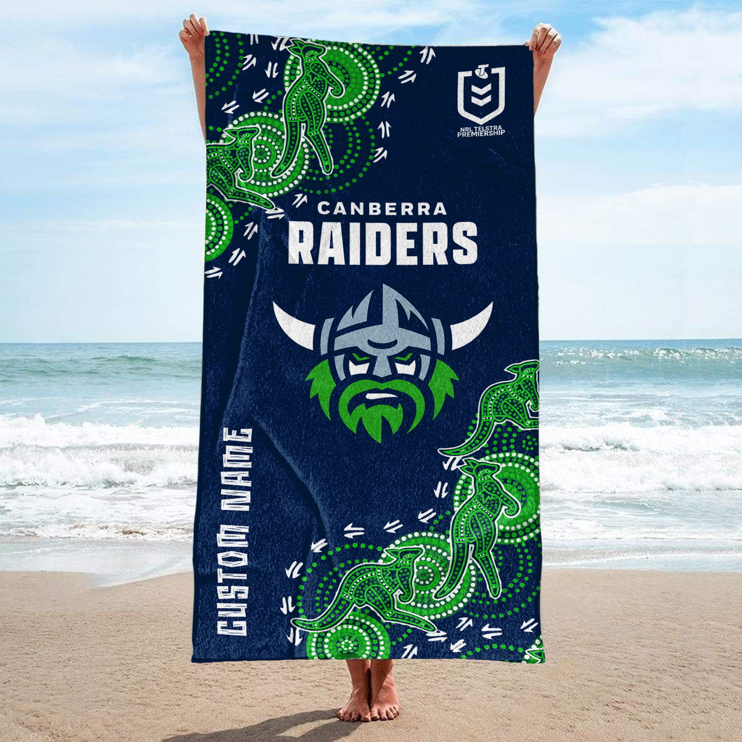 Auspiritmerch Canberra Raiders Personalized Pool Travel Beach and Bath Towels for Kids and Adult