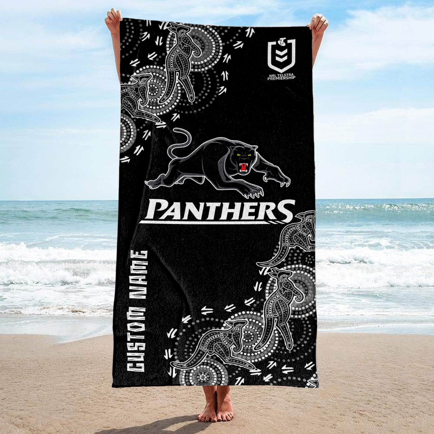 Auspiritmerch Penrith Panthers Personalized Pool Travel Beach and Bath Towels for Kids and Adult