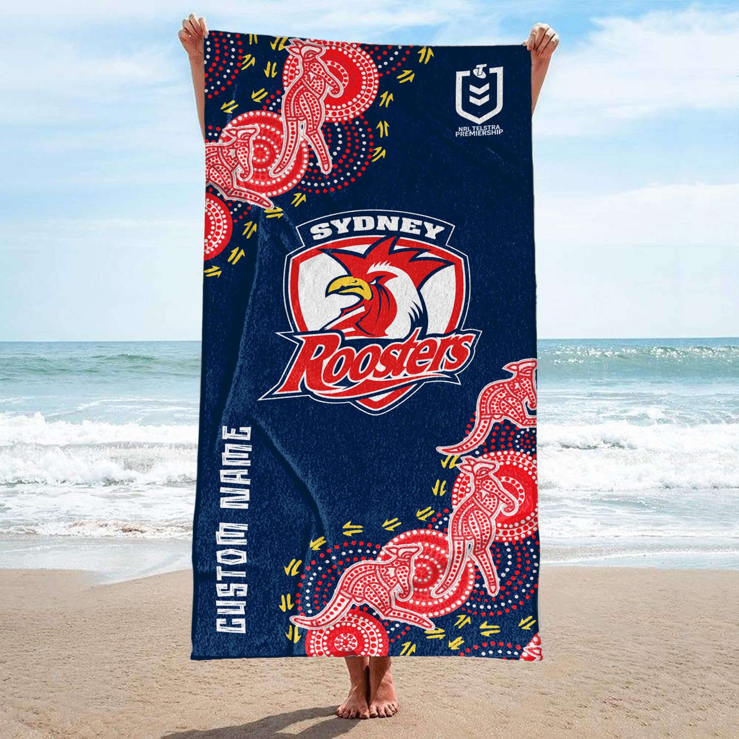Auspiritmerch Sydney Roosters Personalized Pool Travel Beach and Bath Towels for Kids and Adult