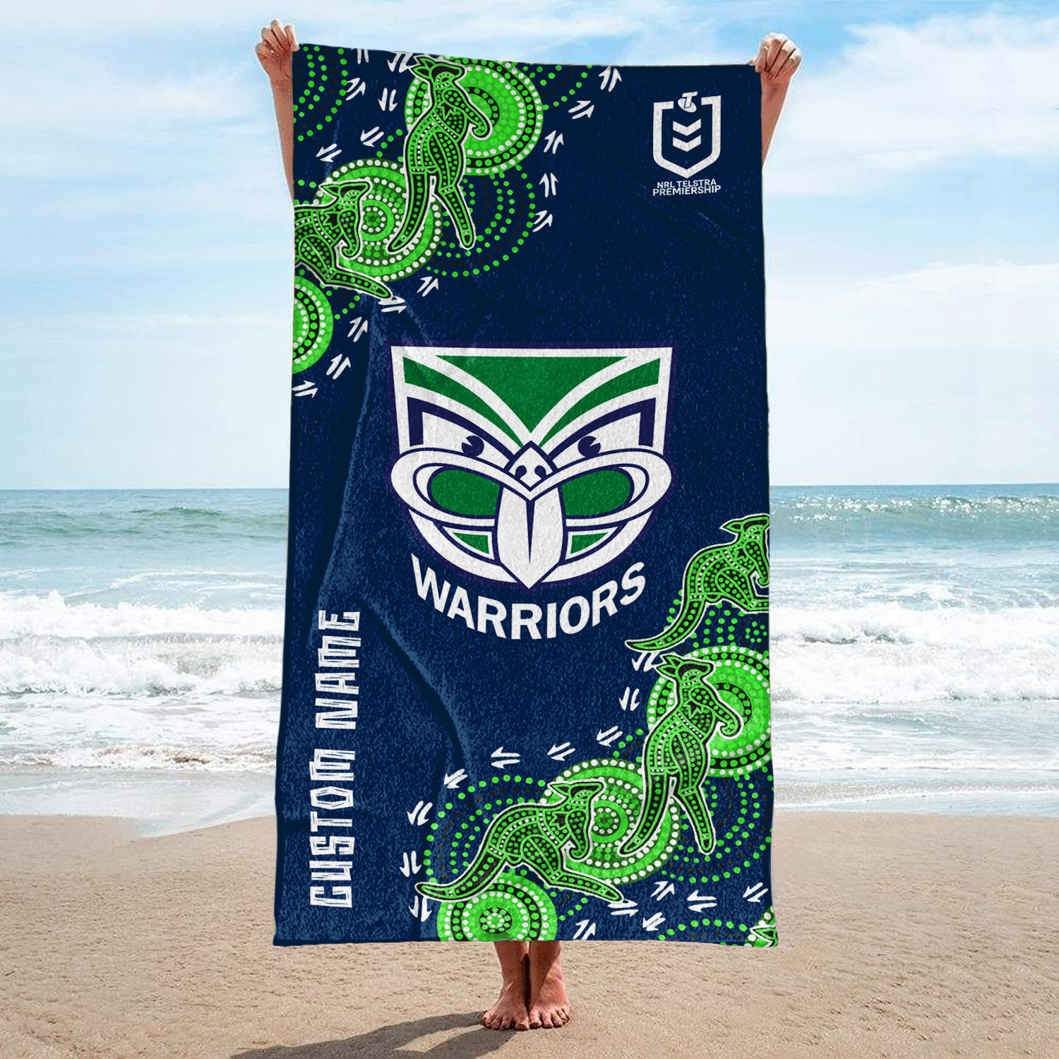 Auspiritmerch New Zealand Warriors Personalized Pool Travel Beach and Bath Towels for Kids and Adult