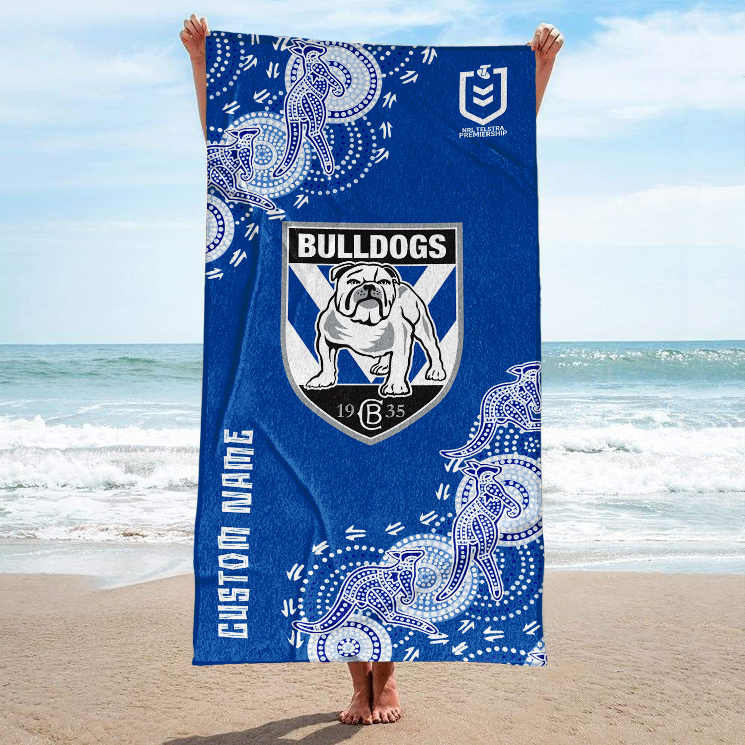 Auspiritmerch Canterbury-Bankstown Bulldogs Personalized Pool Travel Beach and Bath Towels for Kids and Adult