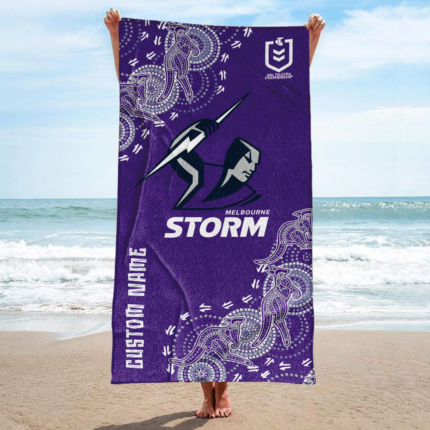 Auspiritmerch Melbourne Storm Personalized Pool Travel Beach and Bath Towels for Kids and Adult