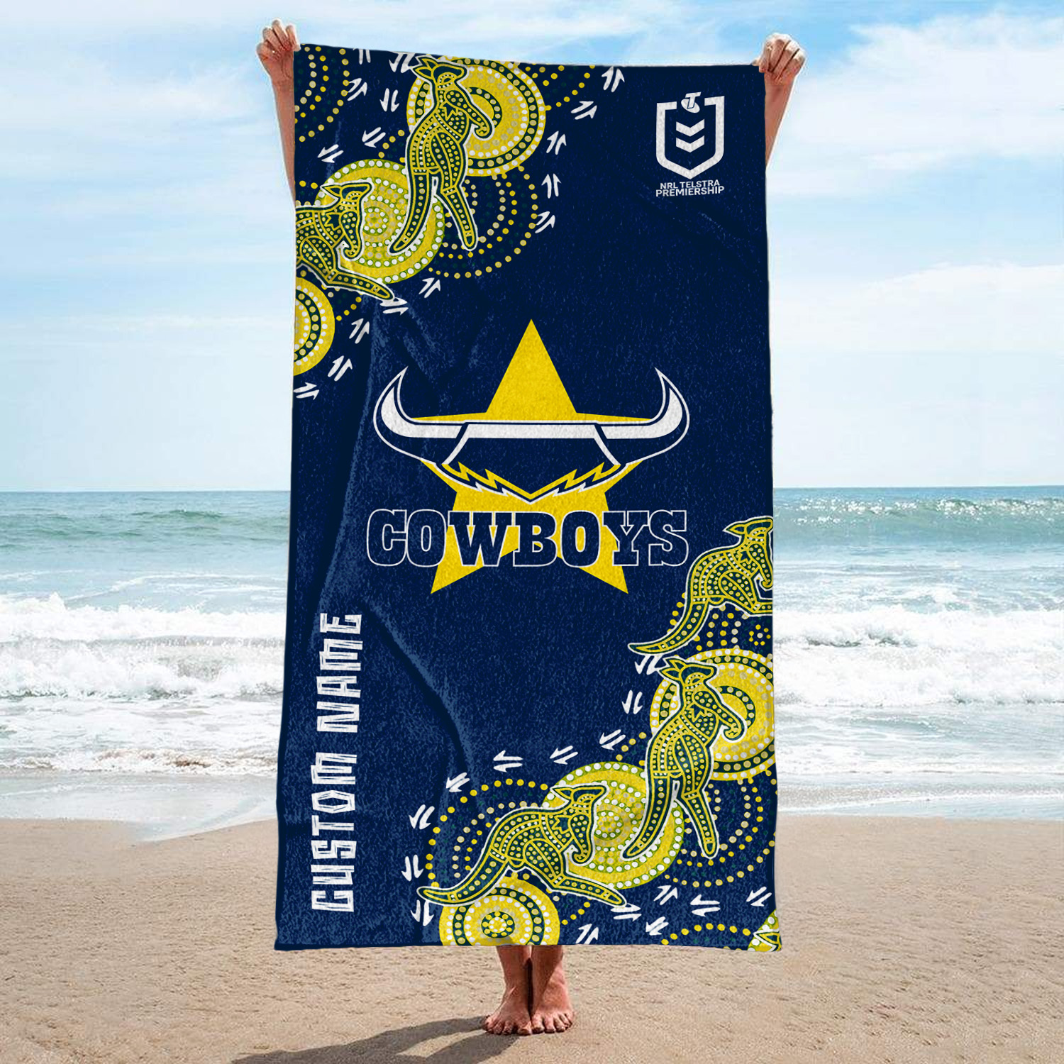 Auspiritmerch North Queensland Cowboys Personalized Pool Travel Beach and Bath Towels for Kids and Adult