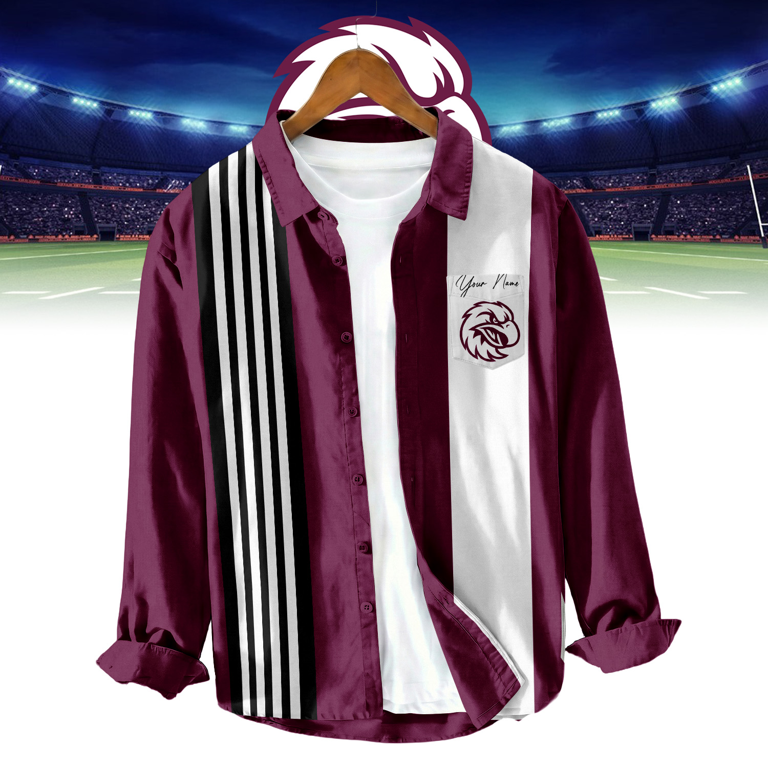 Auspiritmerch Manly Warringah Sea Eagles Personalized Button Down Shirt Gift For Fans