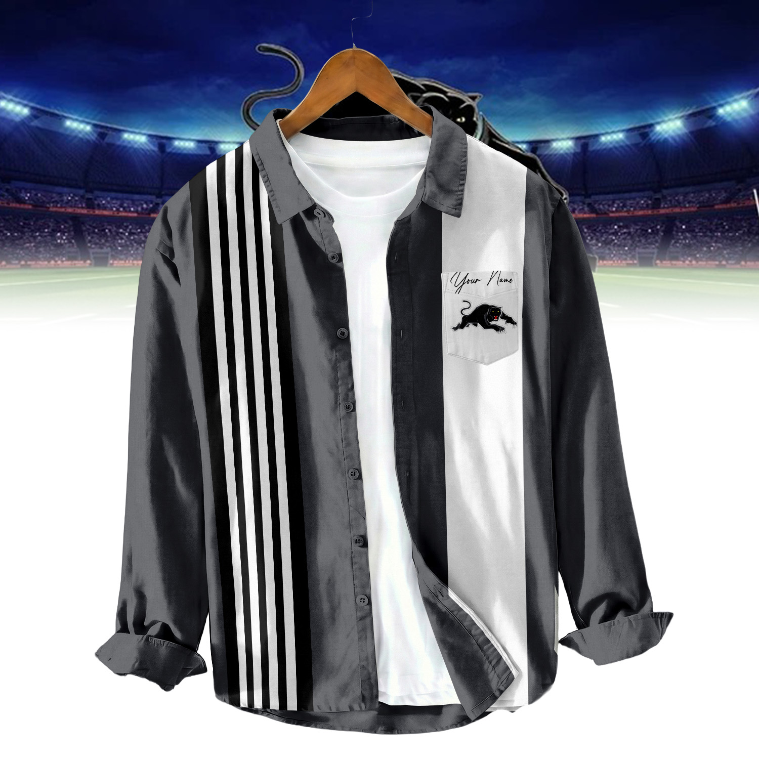 Auspiritmerch Penrith Panthers Personalized Button Down Shirt Gift For Fans
