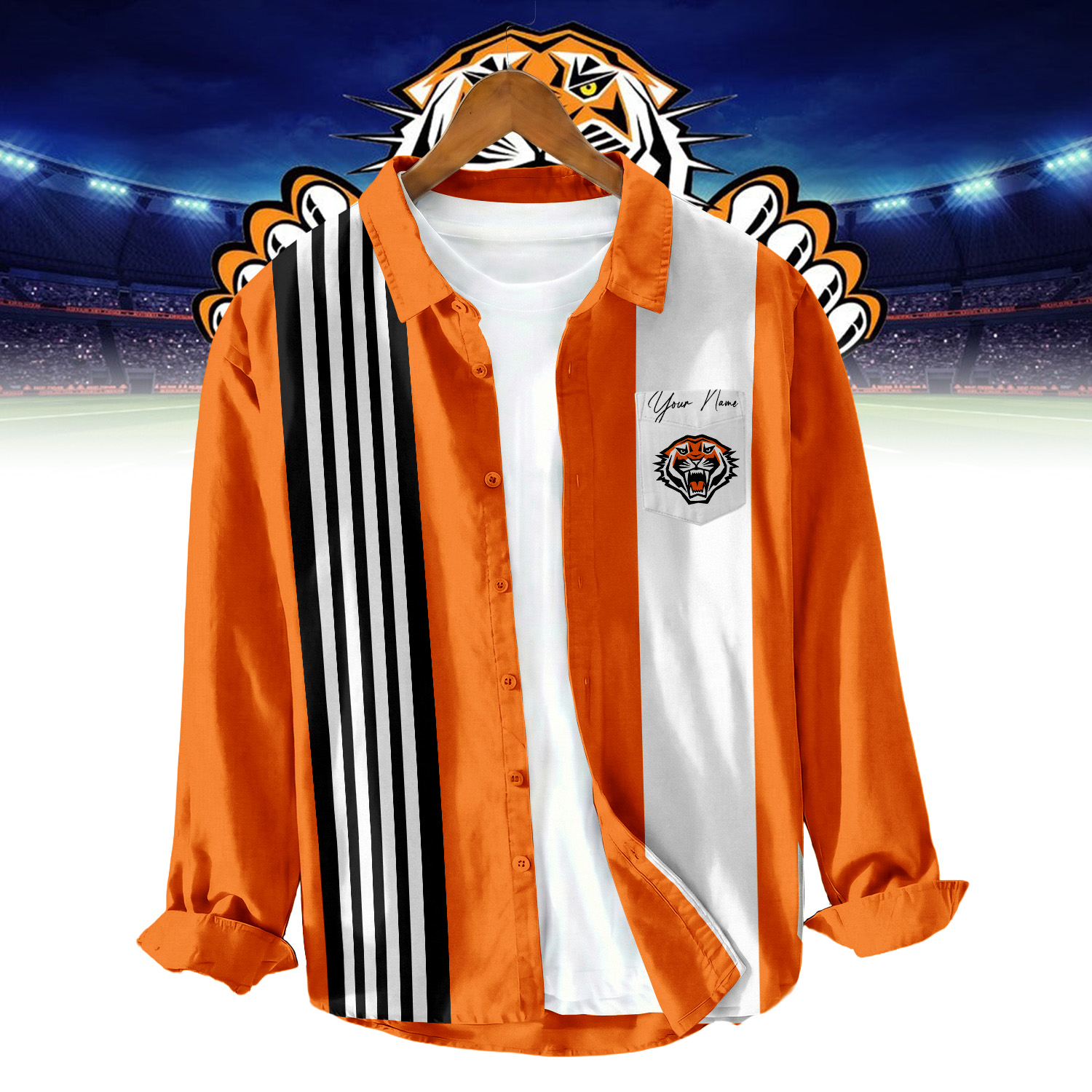 Auspiritmerch Wests Tigers Personalized Button Down Shirt Gift For Fans