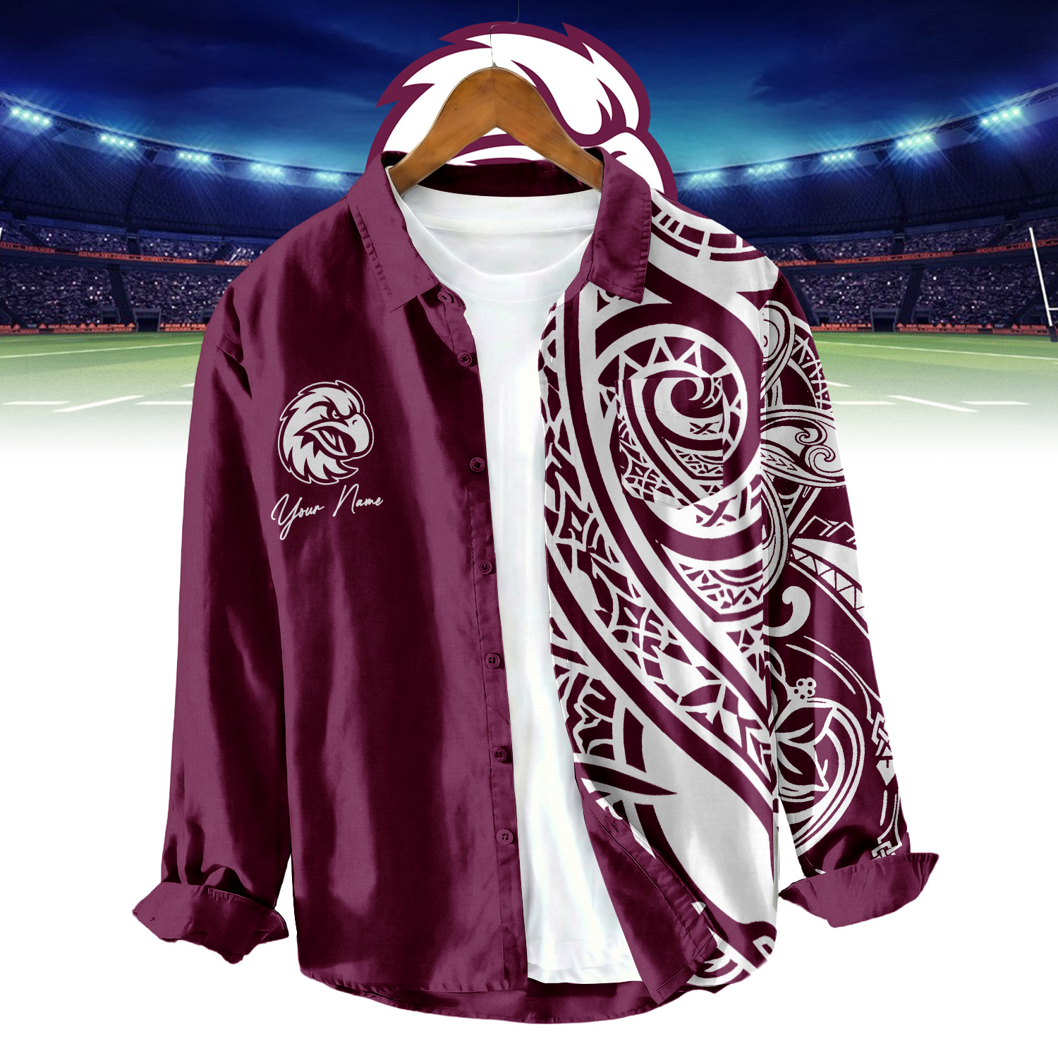 Auspiritmerch Manly Warringah Sea Eagles Personalized Button Down Shirt Gift For Fans
