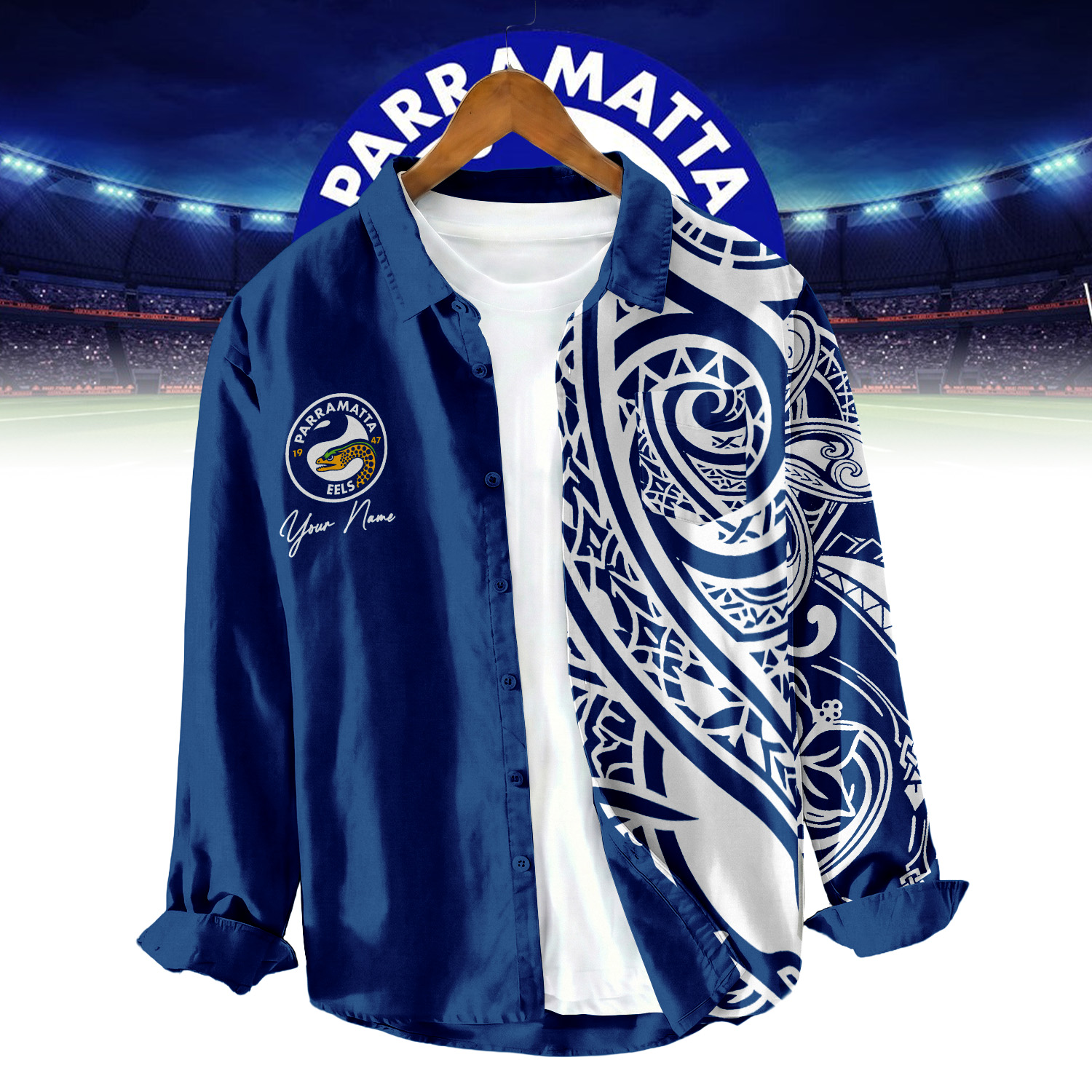 Auspiritmerch Parramatta Eels Personalized Button Down Shirt Gift For Fans