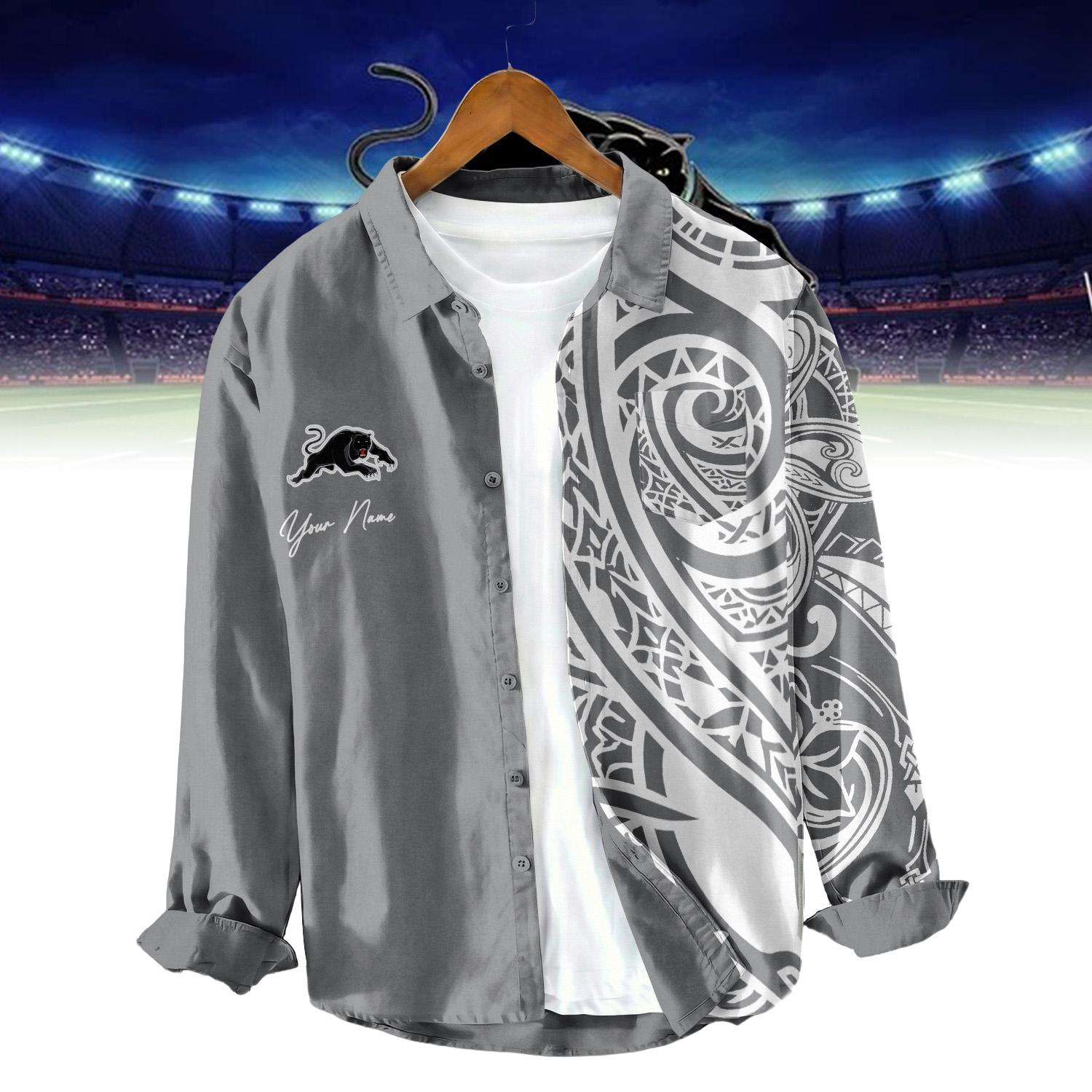 Auspiritmerch Penrith Panthers Personalized Button Down Shirt Gift For Fans