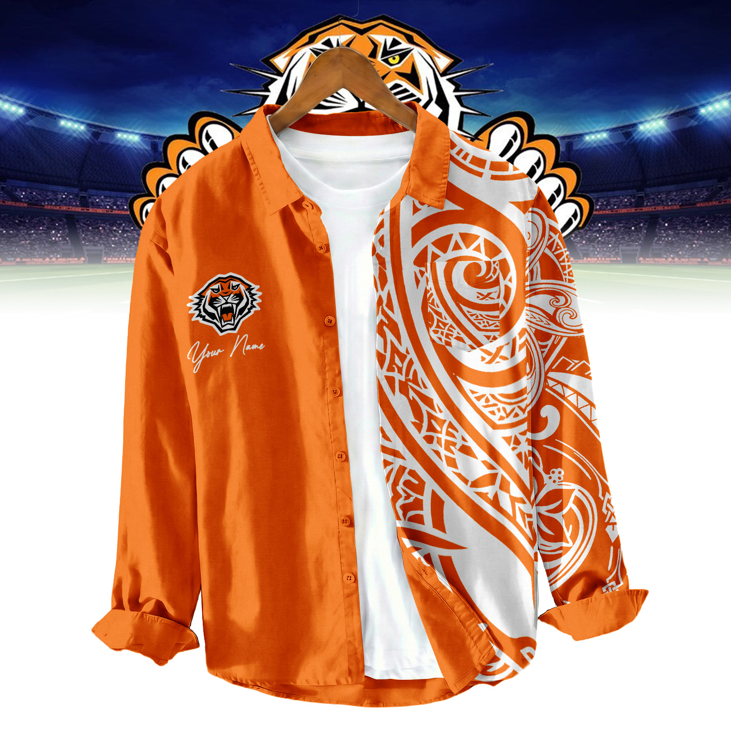 Auspiritmerch Wests Tigers Personalized Button Down Shirt Gift For Fans