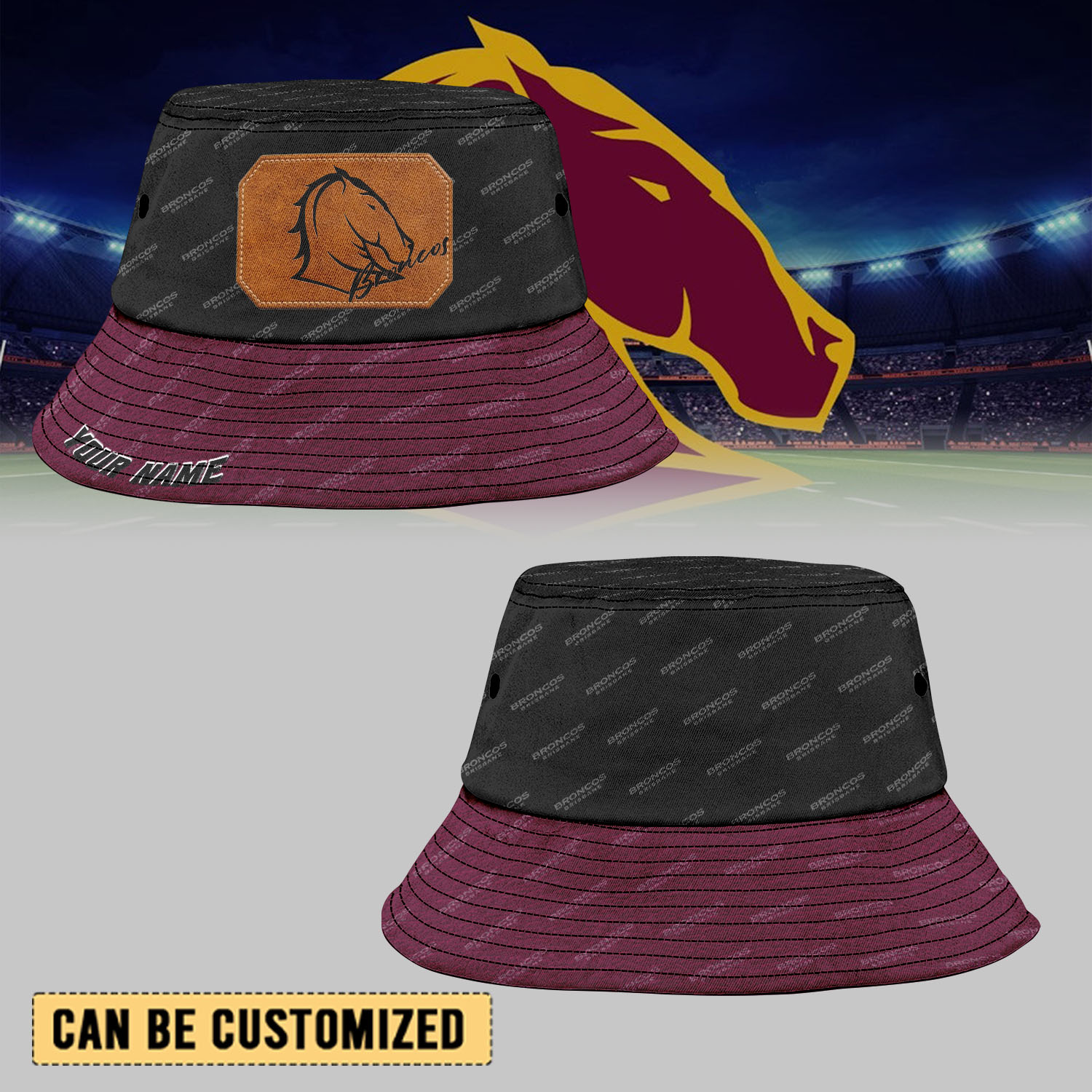 Auspiritmerch Brisbane Broncos Sports Personalized Bucket Hat Gift For Fans