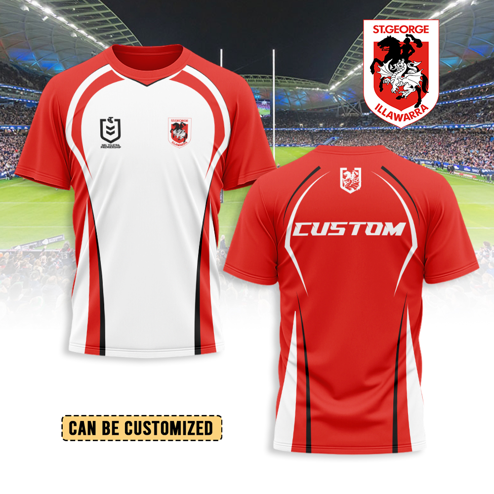 Auspiritmerch St. George Illawarra Dragons Personalized T Shirt Gift For Fans