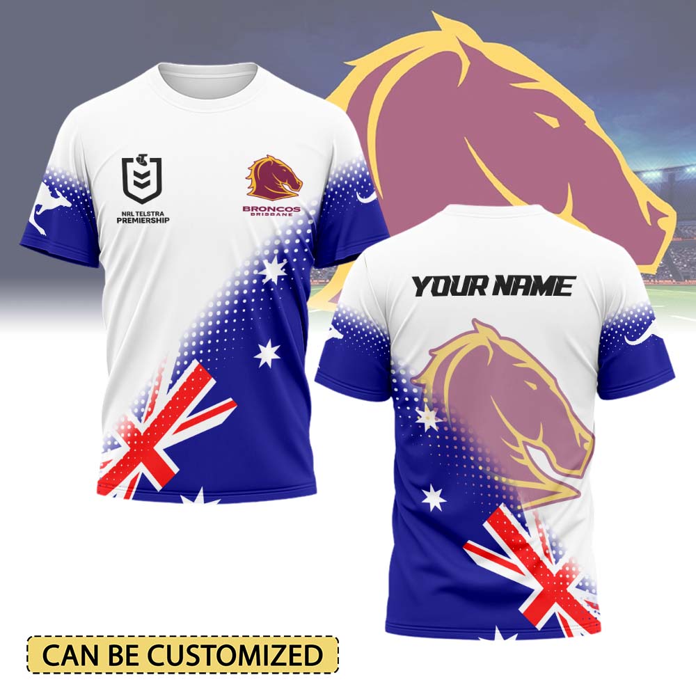 Auspiritmerch Brisbane Broncos Personalized x Anzac Day T Shirt Gift For Fans