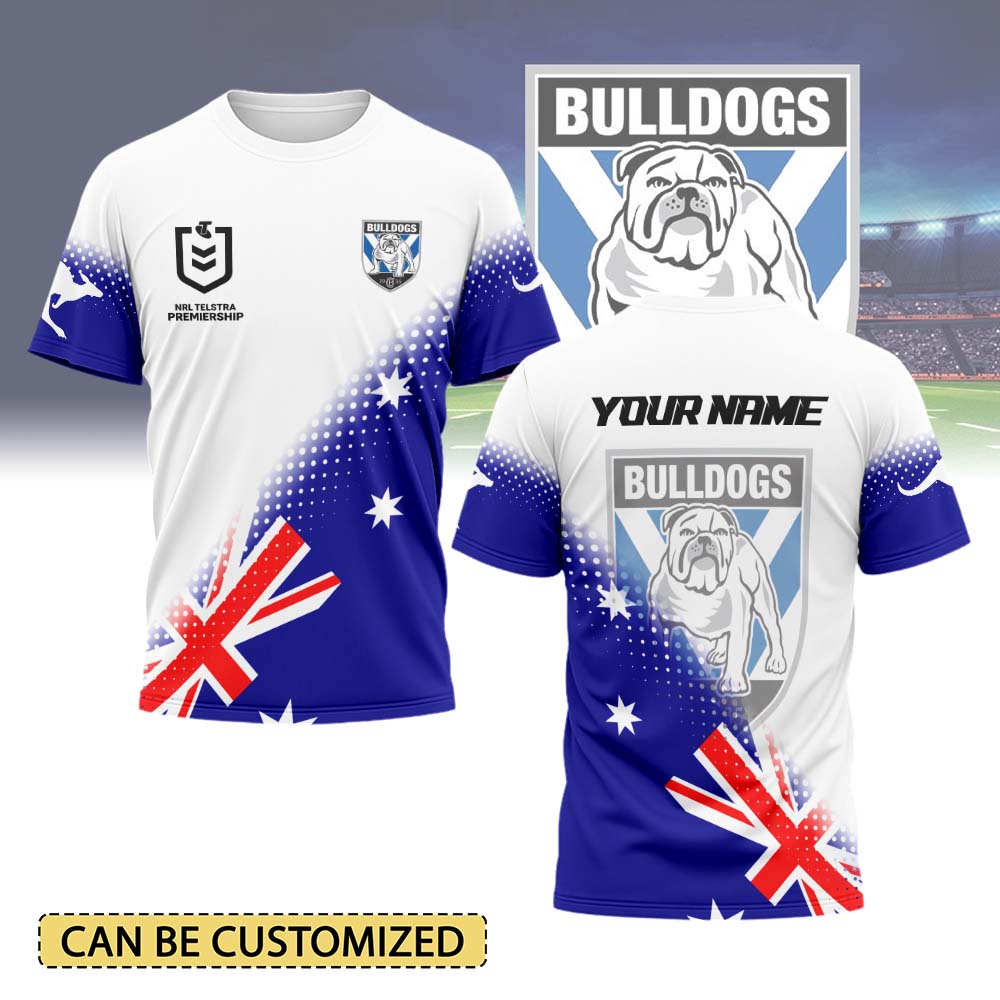 Auspiritmerch Canterbury-Bankstown Bulldogs Personalized x Anzac Day T Shirt Gift For Fans