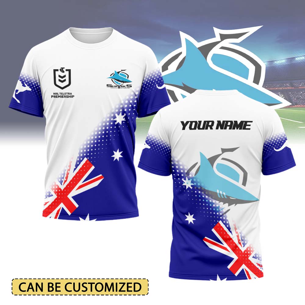 Auspiritmerch Cronulla-Sutherland Sharks Personalized x Anzac Day T Shirt Gift For Fans
