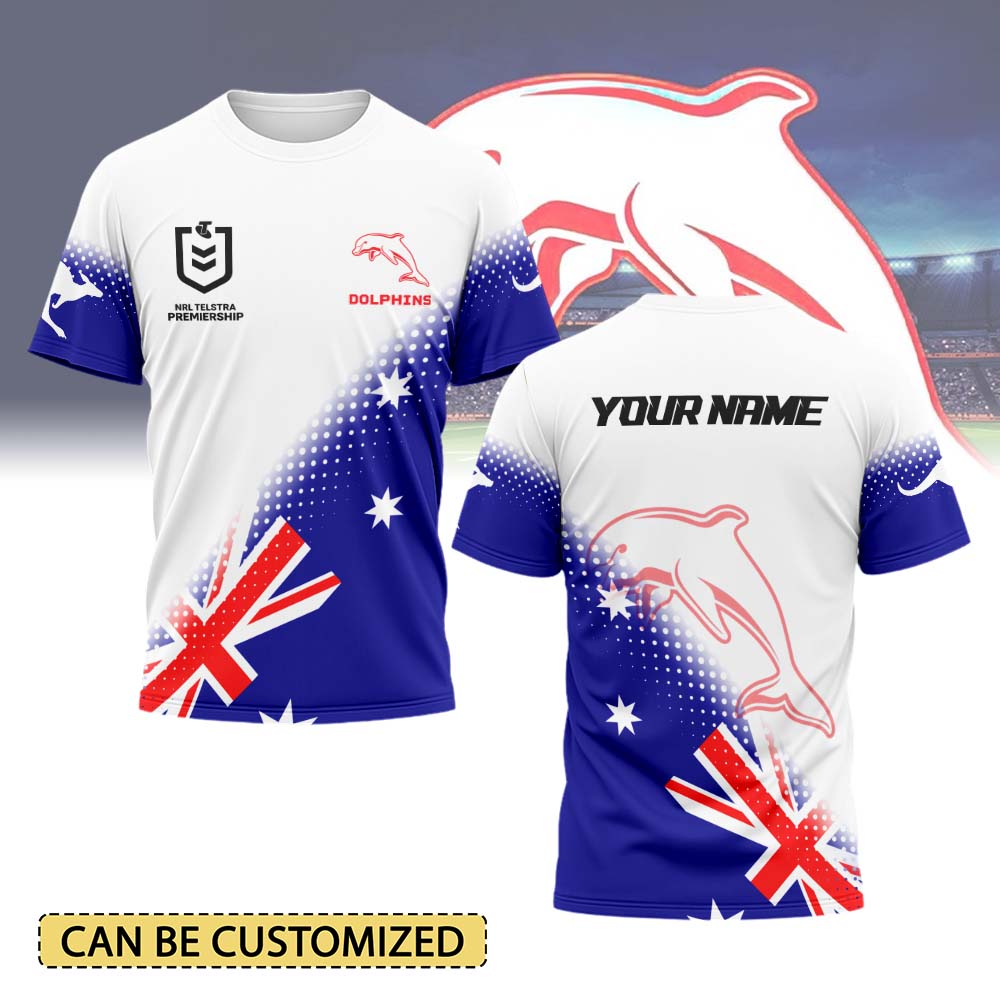 Auspiritmerch Dolphins Personalized x Anzac Day T Shirt Gift For Fans