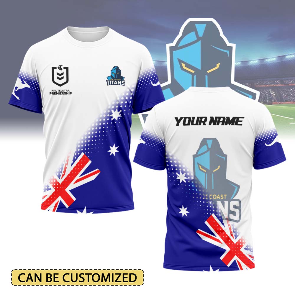 Auspiritmerch Gold Coast Titans Personalized x Anzac Day T Shirt Gift For Fans