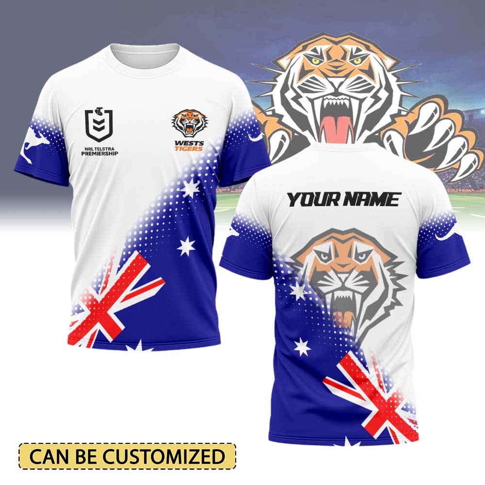 Auspiritmerch Wests Tigers Personalized x Anzac Day T Shirt Gift For Fans