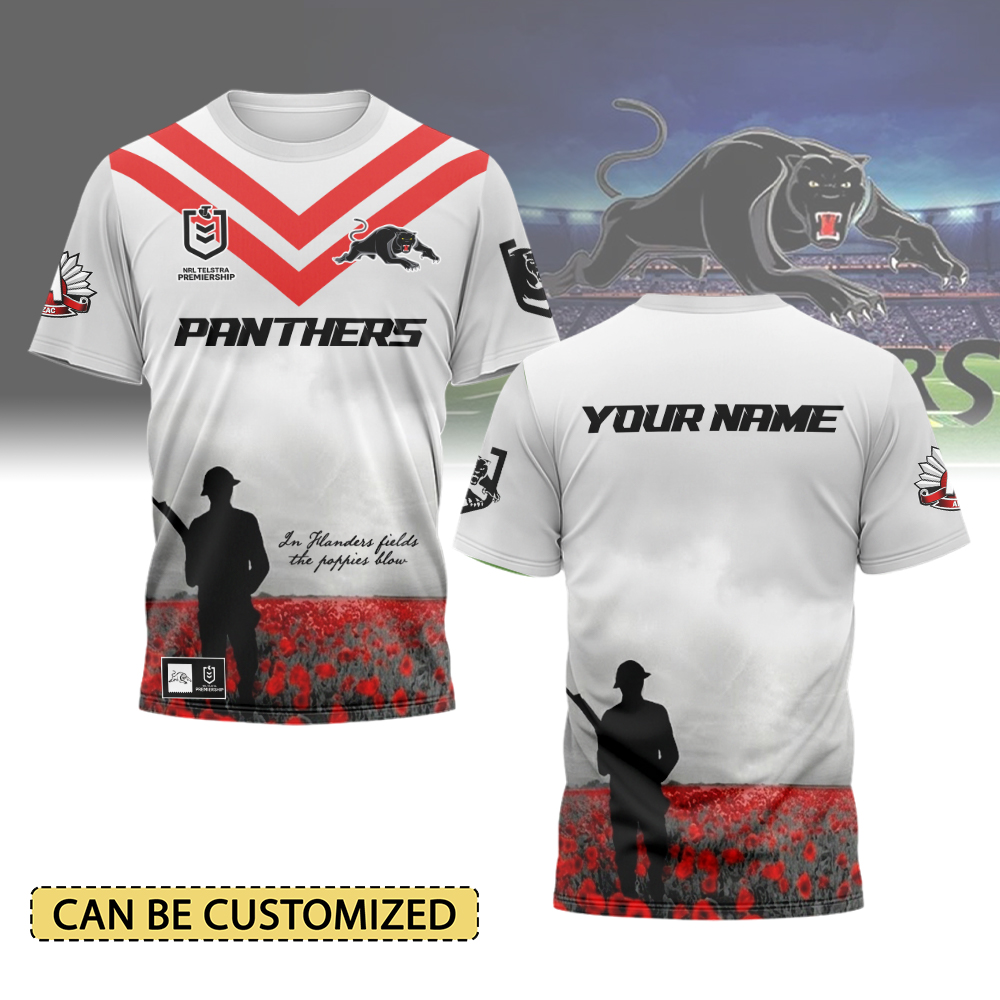 Auspiritmerch Penrith Panthers x Anzac Day Personalized T Shirt Gift For Fans