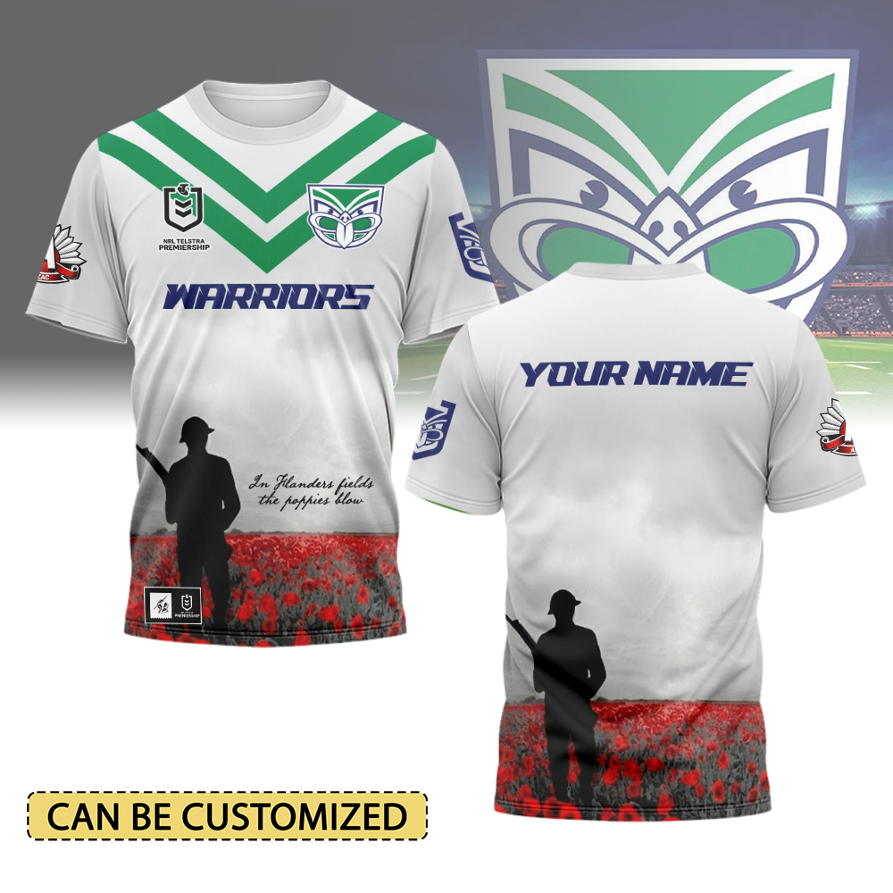 Auspiritmerch New Zealand Warriors x Anzac Day Personalized T Shirt Gift For Fans