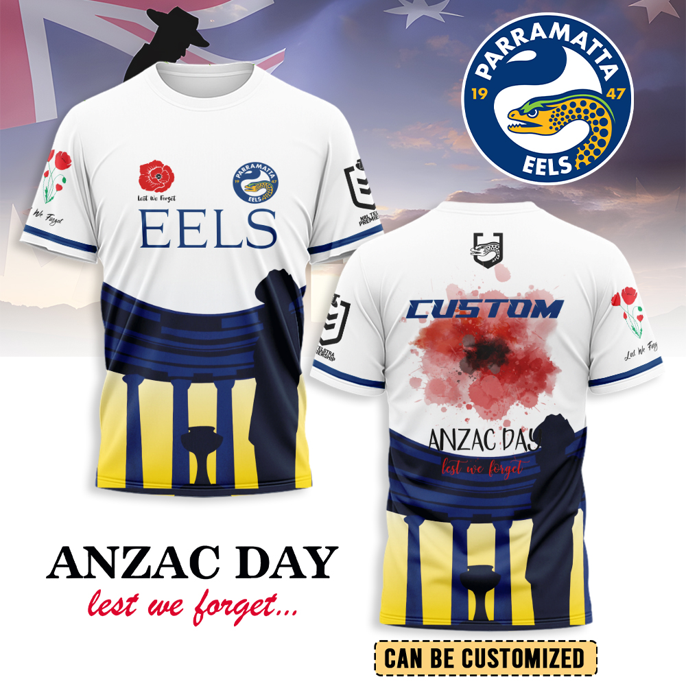 Auspiritmerch Parramatta Eels x Anzac Day Personalized T Shirt Gift For Fans
