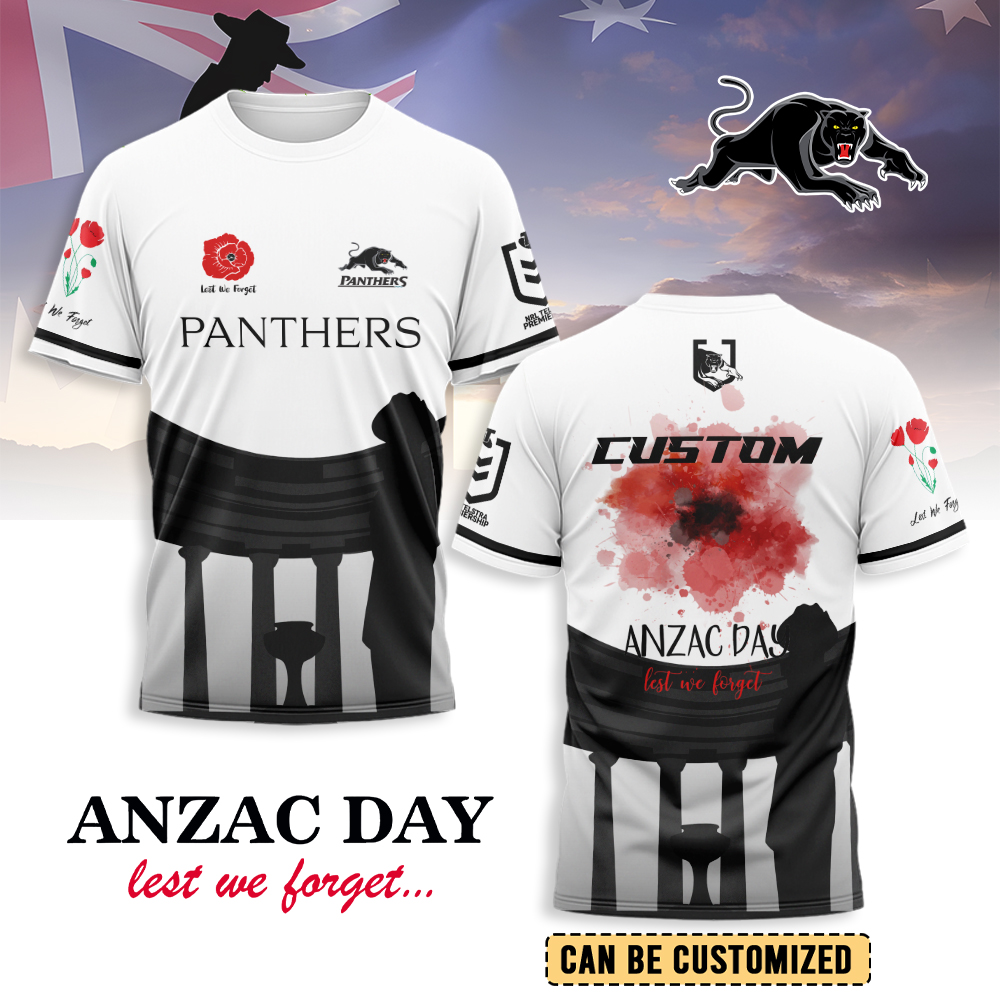 Auspiritmerch Penrith Panthers x Anzac Day Personalized T Shirt Gift For Fans