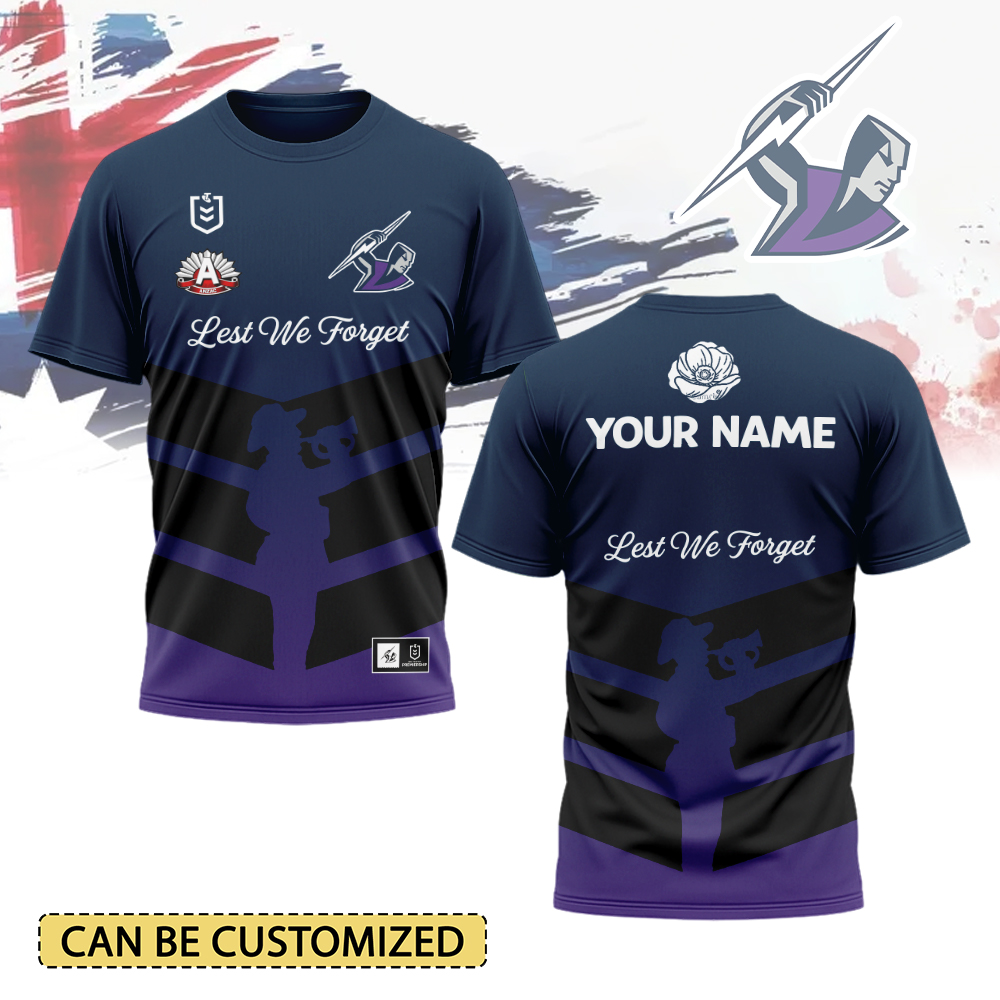 Auspiritmerch Melbourne Storm x Anzac Day Personalized T Shirt Gift For Fans