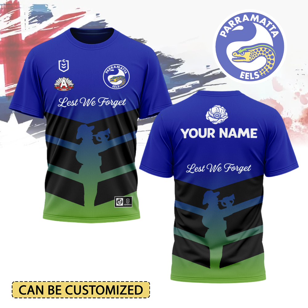 Auspiritmerch Parramatta Eels x Anzac Day Personalized T Shirt Gift For Fans