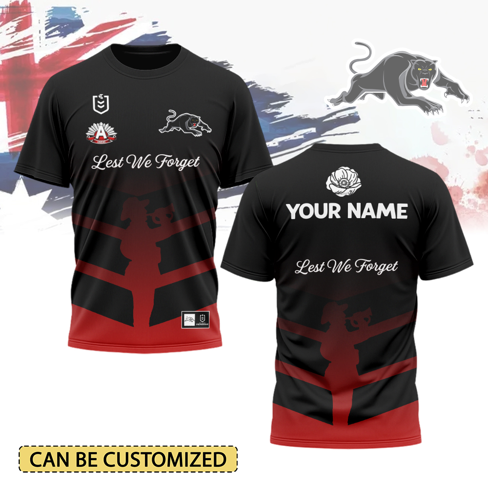 Auspiritmerch Penrith Panthers x Anzac Day Personalized T Shirt Gift For Fans