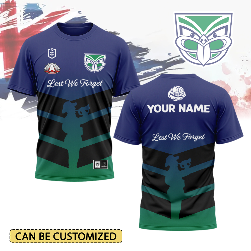 Auspiritmerch New Zealand Warriors x Anzac Day Personalized T Shirt Gift For Fans