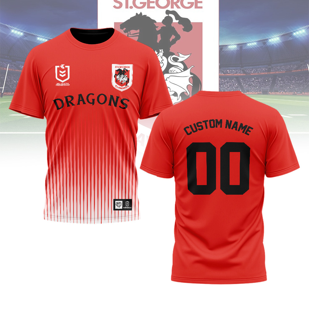 Auspiritmerch St. George Illawarra Dragons Personalized T Shirt Gift For Fans