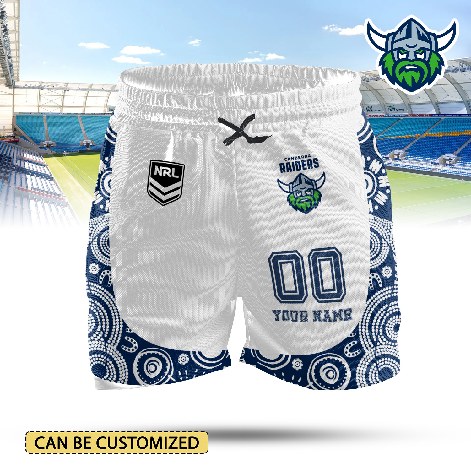 Auspiritmerch Canberra Raiders Personalized 2-in-1 Performance Shorts Gift For Fans