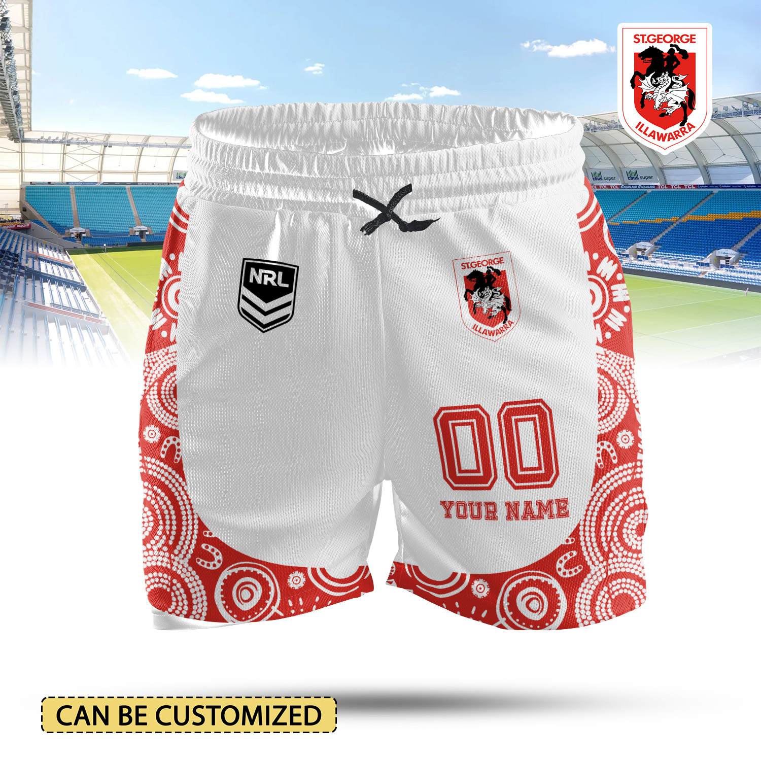 Auspiritmerch St. George Illawarra Dragons Personalized 2-in-1 Performance Shorts Gift For Fans