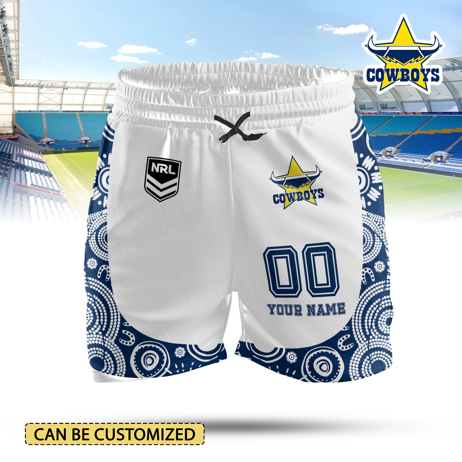 Auspiritmerch North Queensland Cowboys Personalized 2-in-1 Performance Shorts Gift For Fans
