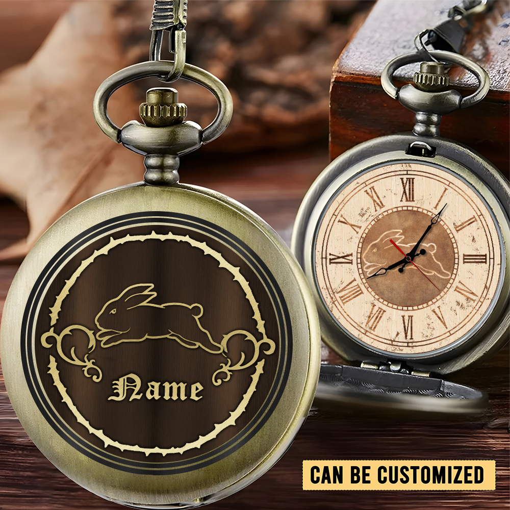 Auspiritmerch South Sydney Rabbitohs Personalized Pocket Watch Gift For Fans