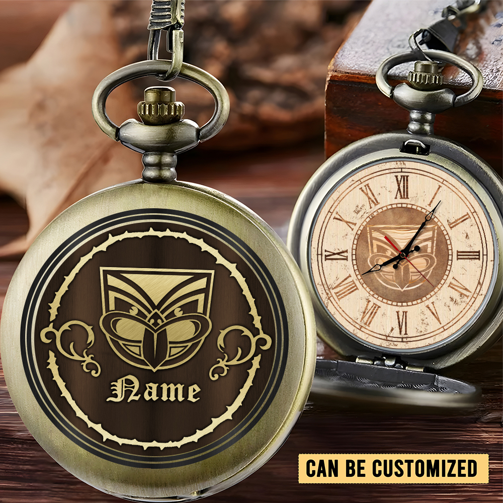Auspiritmerch New Zealand Warriors Personalized Pocket Watch Gift For Fans