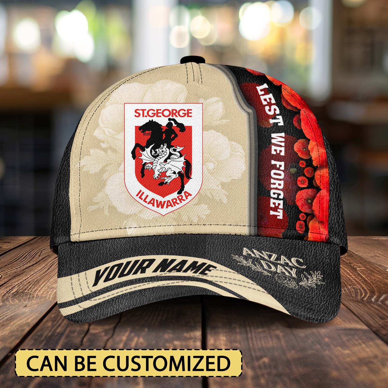 Auspiritmerch St. George Illawarra Dragons x Anzac Day Personalized Classic Cap Gift For Fans