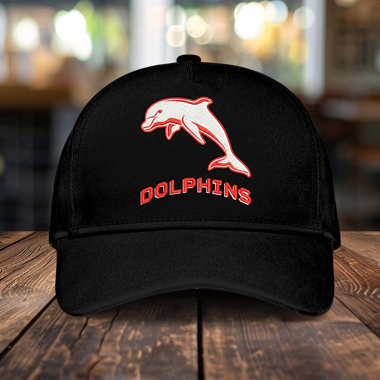 Auspiritmerch Dolphins Personalized Embroidered Baseball Cap Fashion Style For Fans
