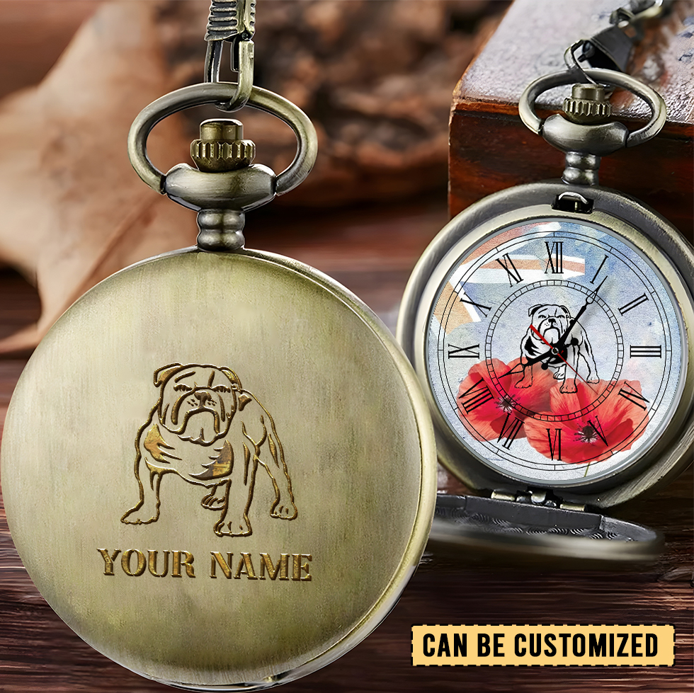 Auspiritmerch Canterbury-Bankstown Bulldogs x Anzac Day Personalized Pocket Watch Gift For Fans