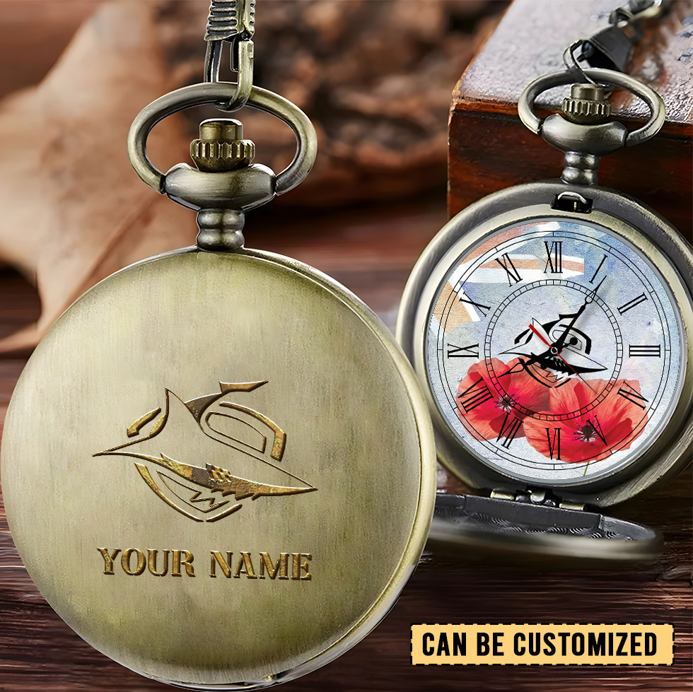 Auspiritmerch Cronulla-Sutherland Sharks x Anzac Day Personalized Pocket Watch Gift For Fans