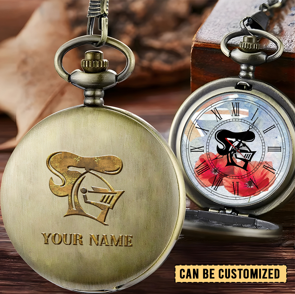 Auspiritmerch Newcastle Knights x Anzac Day Personalized Pocket Watch Gift For Fans