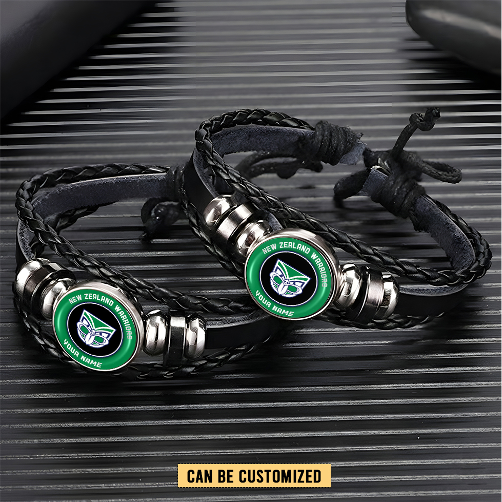 Auspiritmerch New Zealand Warriors Personalized Leather Bracelet Gift For Fans