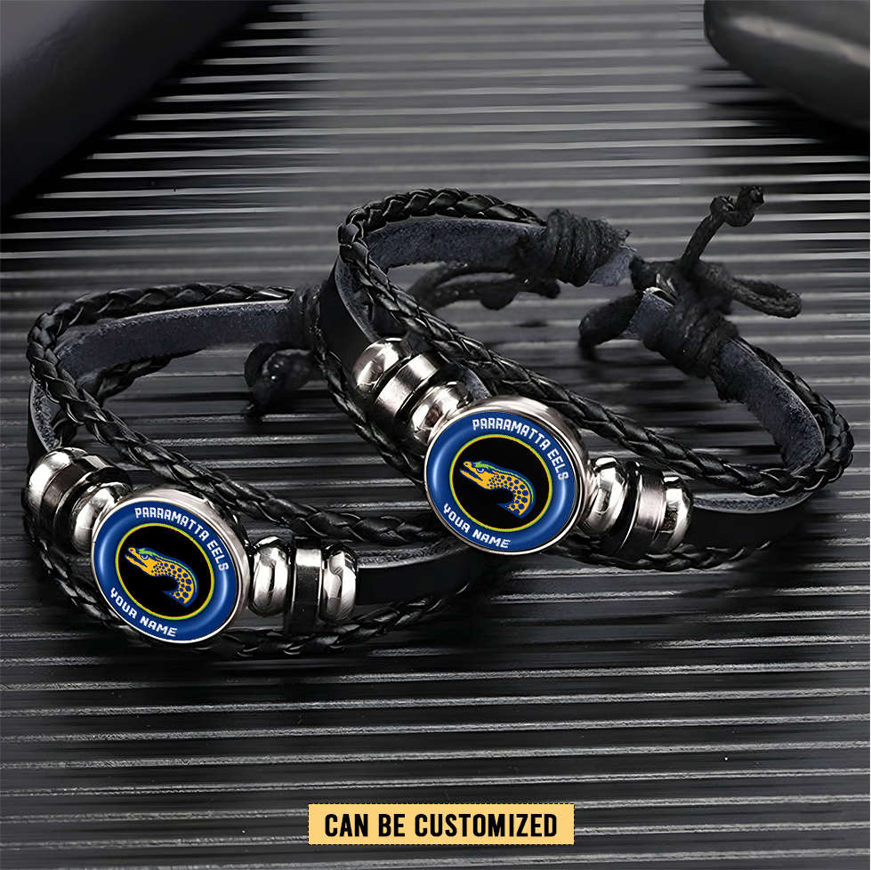 Auspiritmerch Parramatta Eels Personalized Leather Bracelet Gift For Fans