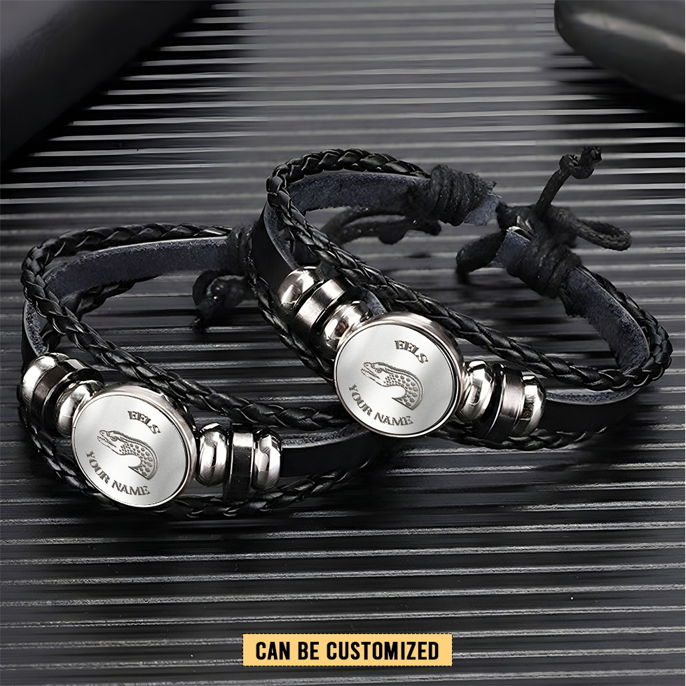 Auspiritmerch Parramatta Eels Personalized Leather Bracelet Gift For Fans