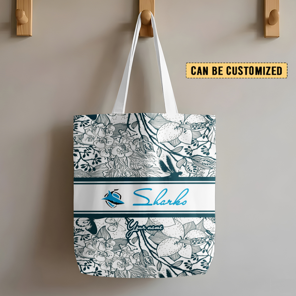 Auspiritmerch Cronulla-Sutherland Sharks Personalized Tote Bags Gift For Fans