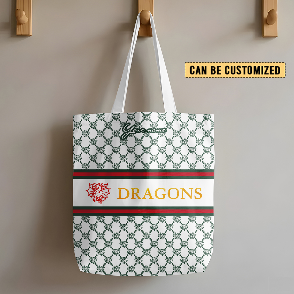 Auspiritmerch St. George Illawarra Dragons Personalized Tote Bags Gift For Fans