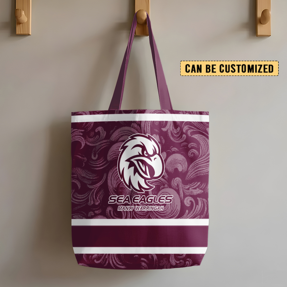 Auspiritmerch Manly Warringah Sea Eagles Personalized Tote Bags Gift For Fans