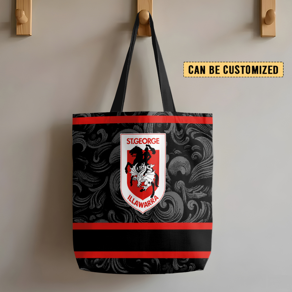 Auspiritmerch St. George Illawarra Dragons Personalized Tote Bags Gift For Fans