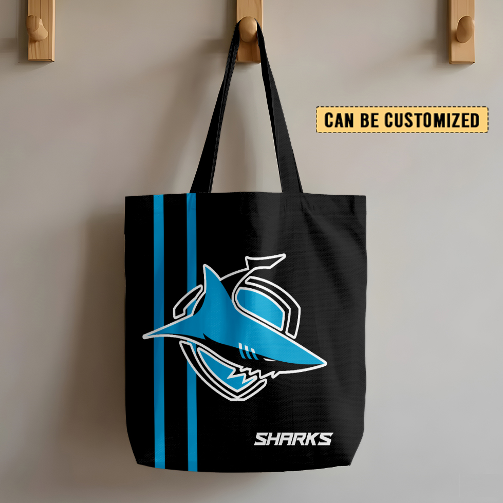 Auspiritmerch Cronulla-Sutherland Sharks Personalized Tote Bags Gift For Fans